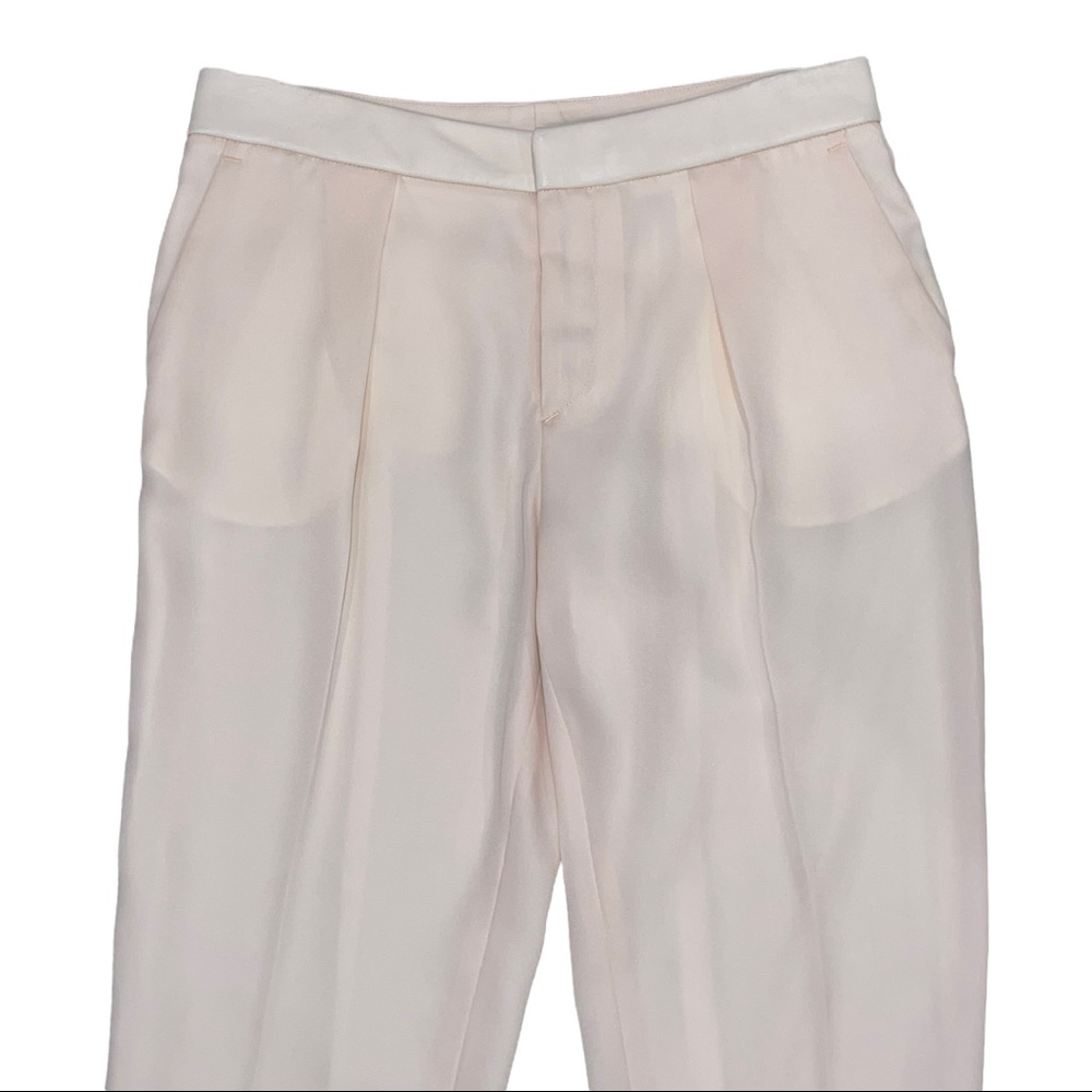 Rag & Bone Pink Silky Lined Leather Waistband Cuffed Trousers Size 2 - Picture 3 of 7